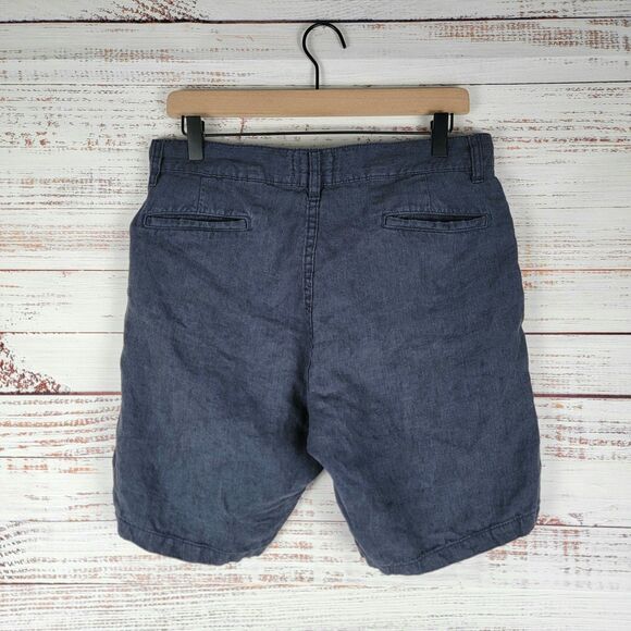 Taylor Stitch Mens Size (31.5" - 32") Navy 100% Linen Shorts Casual Preppy - Picture 7 of 10